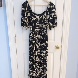 Black and white floral dress